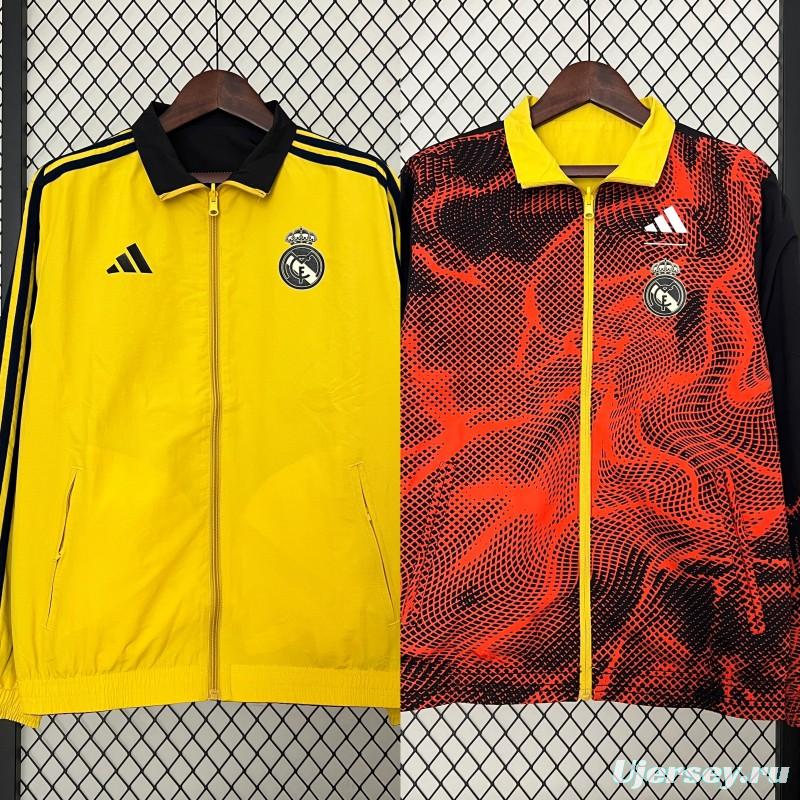 24/25 Real Madrid Yellow/Red Reversible Windbreaker