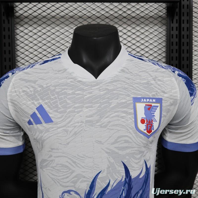 Player Version 2024 Japan White With Blue Dragon Jersey