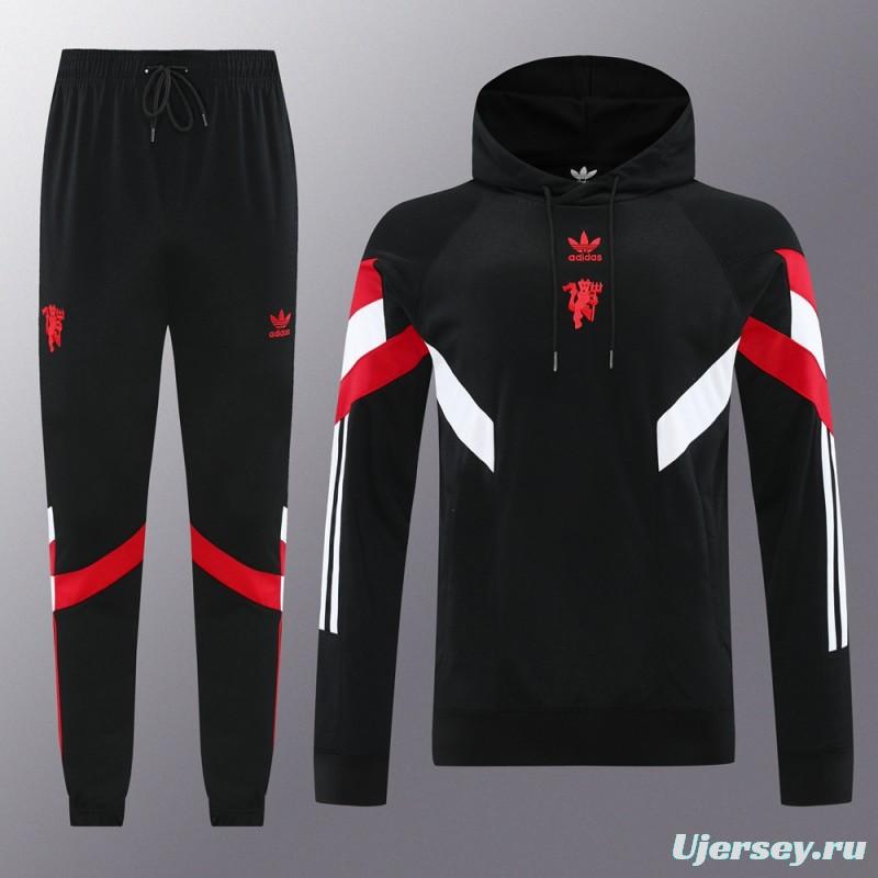 24/25 Manchester United Black Hoodie Jacket +Long Pants