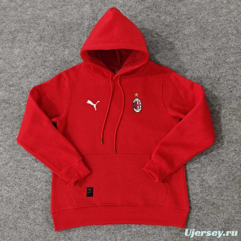 24/25 AC Milan Navy/Red/Black/Beige/Grey Hoodie WIth Black Badge