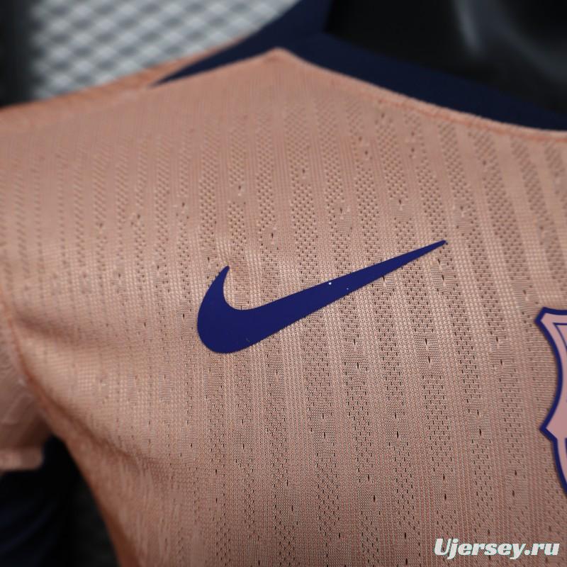 Player Version 25/26 FC Barcelona Pink 125Th Anniversary Jersey with Spotify Sponsor and Navy Blue Accents