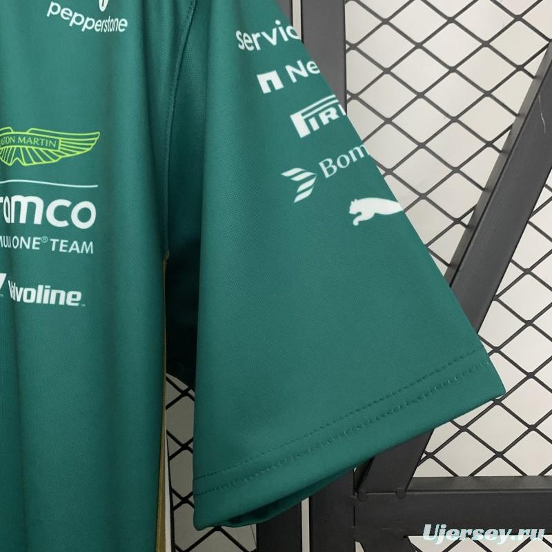 2025 F1 Formula Aston Martin Green ARAMCO #14 T-Shirt