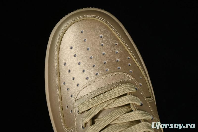 Off-White x Nike Air Force 1 '07 Low "Metal Gold" Casual Sneakers - DX1419-900