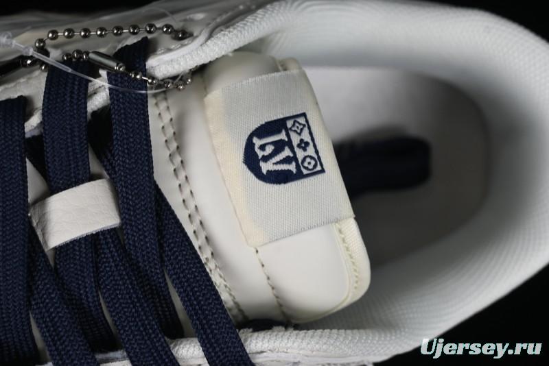 Nike SB Dunk Low LV Collaboration - Beige Red Blue Dual Color Anniversary High-End Custom Low-Top Casual Sneakers - XX2025-333