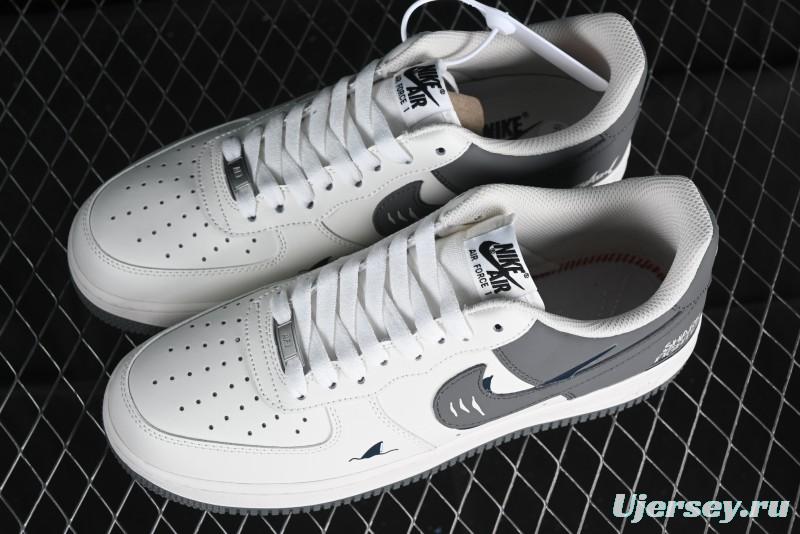 Nike Air Force 1 '07 Low "SHARK" Casual Sneakers with Full-Length Air Cushion - DB3301-220