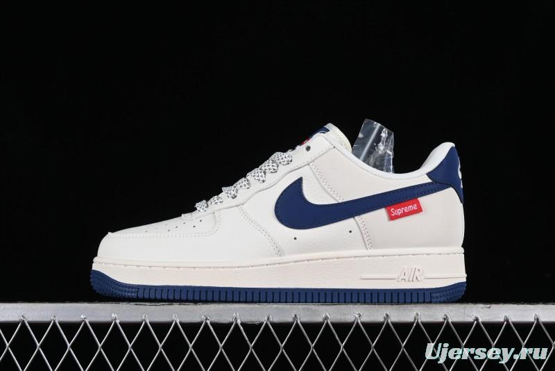 Supreme x Nike Air Force 1 '07 Low Collaboration Dark Blue Casual Sneakers - HD1968-025