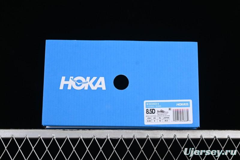 HOKA ONE ONE Bondi 8 Performance Cushioned Running Shoes with Engineered Mesh Upper - 1123202 SHMS