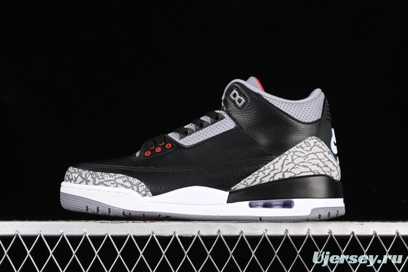 Nike Air Jordan 3 Retro Sneakers with Iconic Elephant Print and Visible Air Cushion - DN3707-010