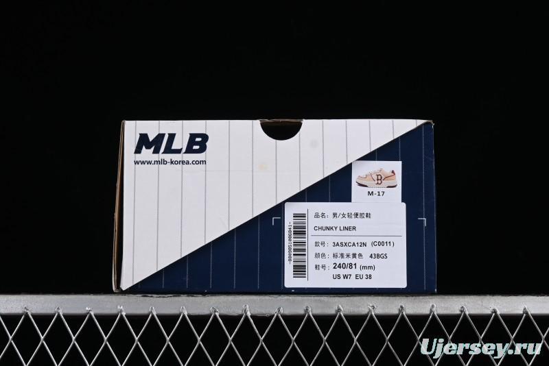 MLB Chunky Liner Basic New York Yankees Thick Sole Casual Sneakers with 6cm Height Increase - 3ASXCA12N43BGS