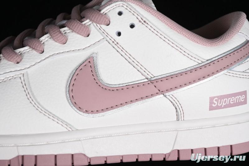Nike Supreme x SB Dunk Low Collaboration - Rouge Pink Anniversary High-End Custom Low-Top Casual Skate Shoes - DY1503-006