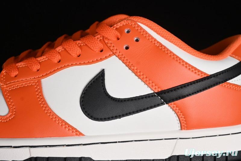 Nike SB Dunk Low Casual Skate Shoes in White, Orange, and Black - DH9765-003