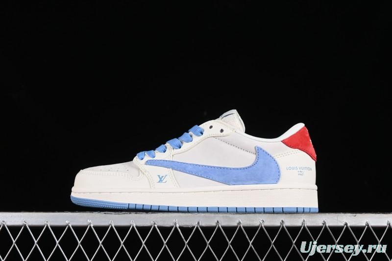 Nike Travis Scott x Fragment Design x Air Jordan 1 Low OG SP AJ1 LV Collaboration Casual Sneakers - XY2688-101