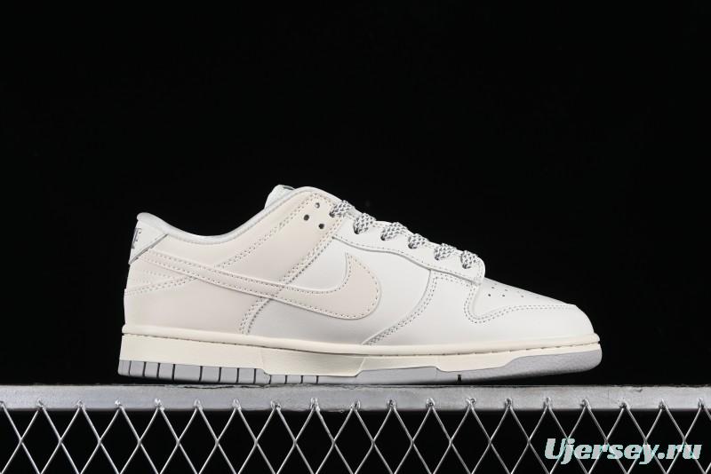 Nike SB Dunk Low LV Collaboration - Double Swoosh Beige Grey Anniversary High-End Custom Low-Top Casual Skate Shoes - FC2025-306