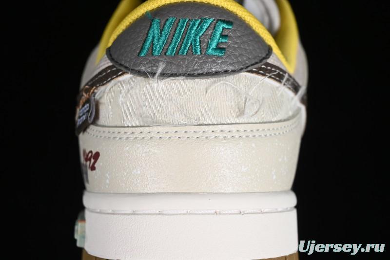 Nike Dunk Low Panda Prank Sail Era Sails Tan Brown SB Strap Low-Top Casual Skate Shoes - FV3629-371