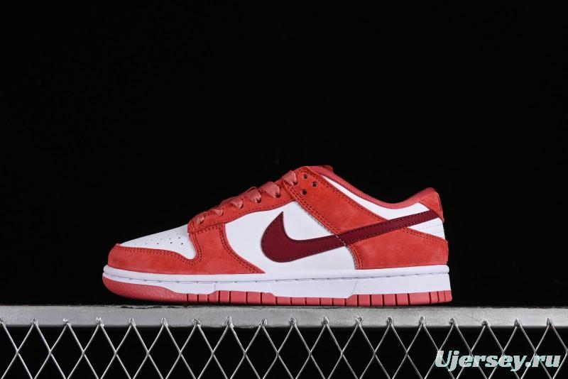 Nike SB Dunk Low Retro Valentine's Day 2024 White Rose Red Skateboarding Shoes - FQ7056-100