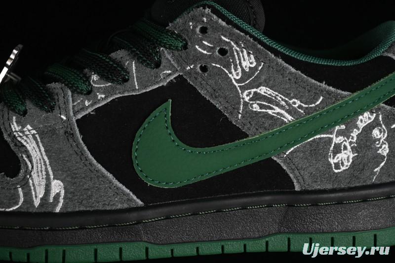 Nike There Skateboards x Nike SB Dunk Low Graffiti Art Style Collaboration SB Low Top Casual Skate Shoes - HF7743-001