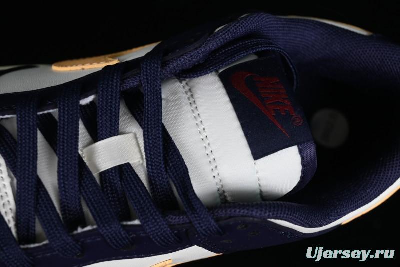 Nike Dunk Low Retro SB Skateboarding Shoes in Navy Blue with Purple Gold White Colorway - FV8106-181