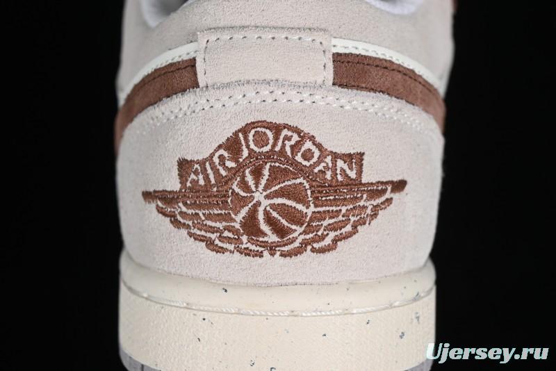 Nike Air Jordan 1 Low Retro Casual Sneakers in Grey Tan - HF1567-200