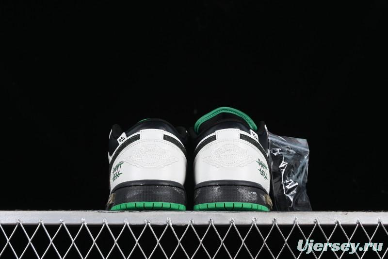 Nike Air Jordan 1 Low Retro Basketball Shoes with Panda Mischief Pioneer Rider Design - 553558-065