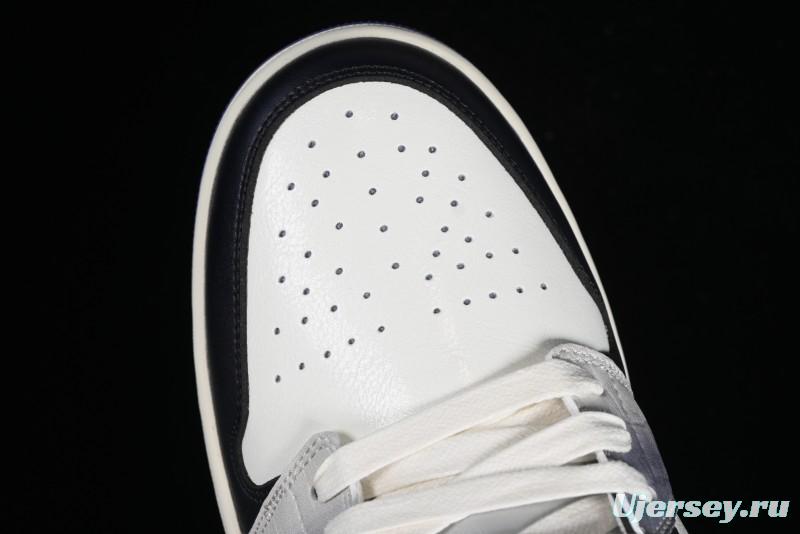 Nike Air Jordan 1 Low SE Casual Sneakers in Black White with Metallic Purple Accents - HF5759-101