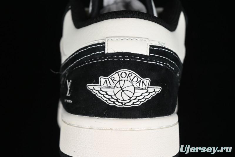 Nike Air Jordan 1 Low LV Collaboration - Black Warrior Custom High-End Basketball Shoes - SJ9950-007