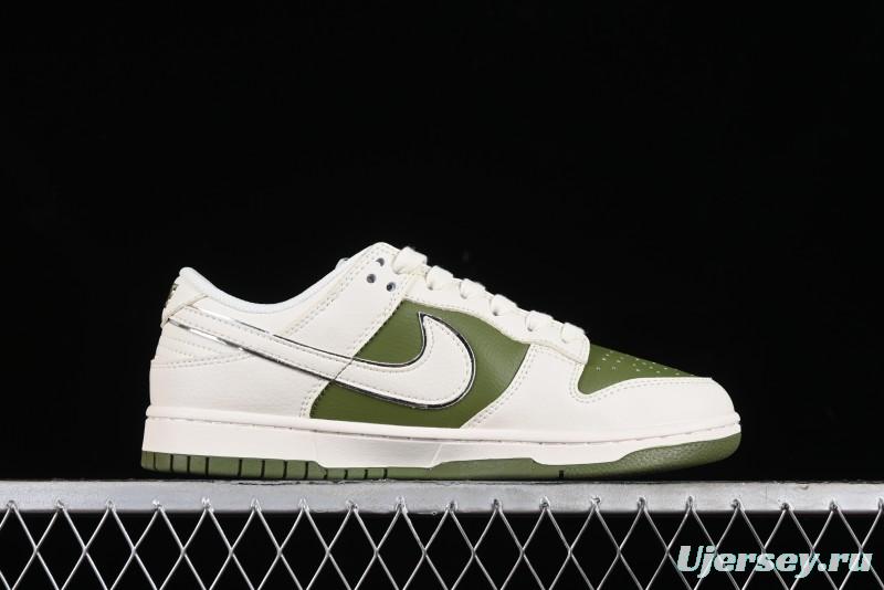 Nike SB Dunk Low LV Collaboration - Beige Olive Green Anniversary Custom Low-Top Casual Skate Shoes - BB8766-211