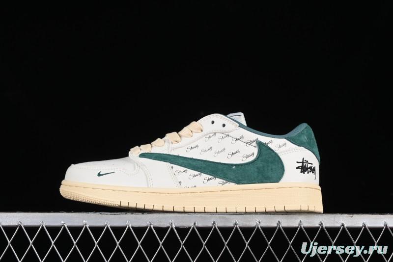 Nike Travis Scott x Fragment Design x Air Jordan 1 Low OG SP AJ1 Retro Sneakers with Unique Collaboration Details - YQ2088-669