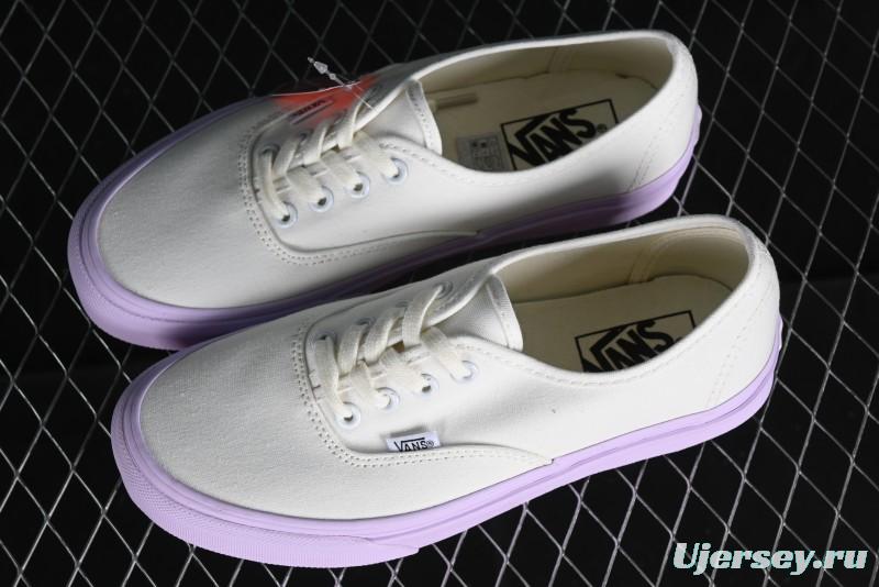 Vans Authentic White Purple Canvas Skate Shoes - VN0009PVCGX