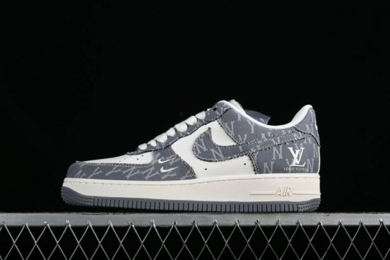 Nike Air Force 1 '07 Low LV Collaboration - Grey Double Swoosh Casual Sneakers - HD1968-030