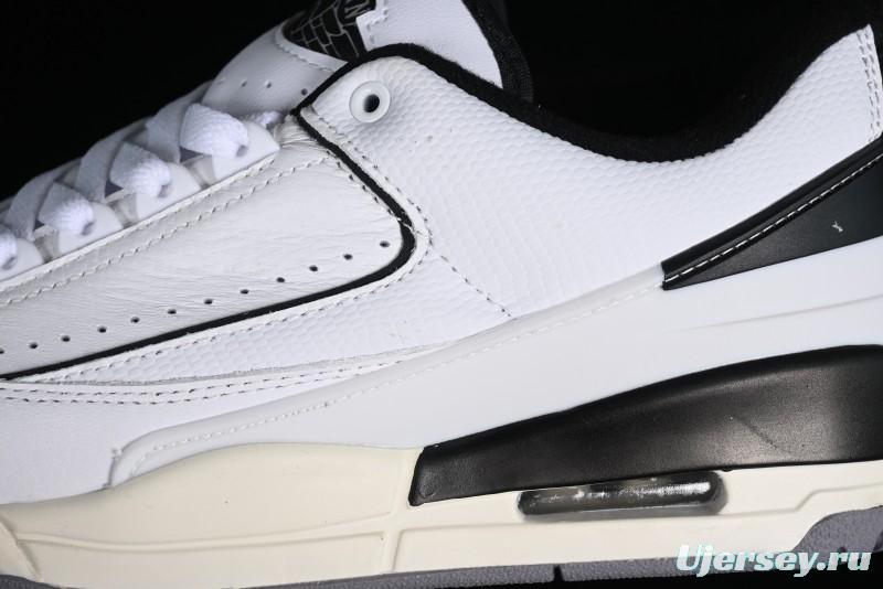 Nike Air Jordan 2/3 Retro Low-Top Basketball Shoes in White/Black - FD0383-100