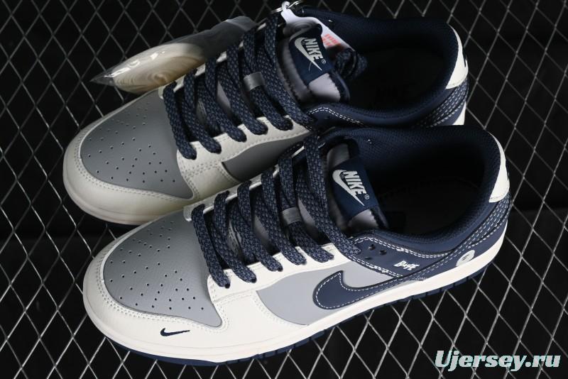 Nike SB Dunk Low BAPE Collaboration - Light Blue Grey Anniversary High-End Custom Low-Top Casual Skate Shoes - BB8969-001