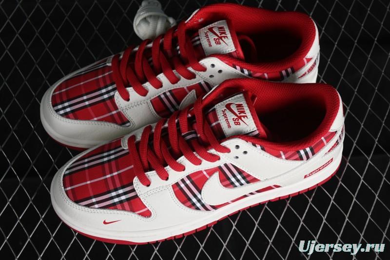Nike SB Dunk Low Supreme - Plaid Colorway Low-Top Casual Skateboarding Shoes - SU1853-512