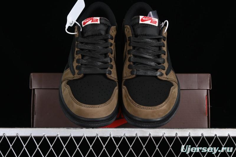 Nike Travis Scott x Air Jordan 1 Low OG AJ1 Reverse Swoosh Sneakers - DM7866-202