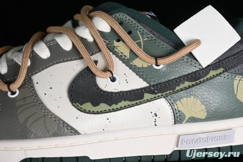 Nike Dunk Low Panda Prank Jungle Crossing - Green Wild Floating Abyss Beige Brown Green SB Lace-Up Low-Top Casual Skate Shoes - FD0350-133