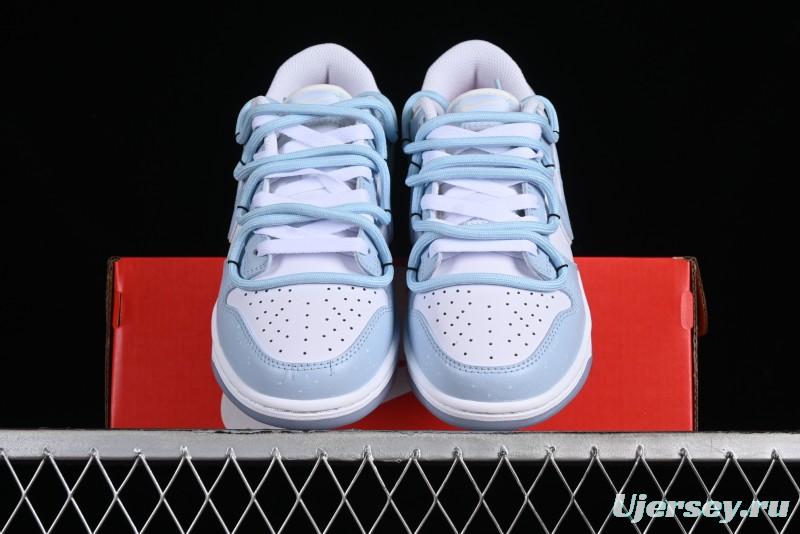 Nike Dunk Low SB Casual Sneakers in Light Blue with Sea Salt Lime Accents - FJ7743-194