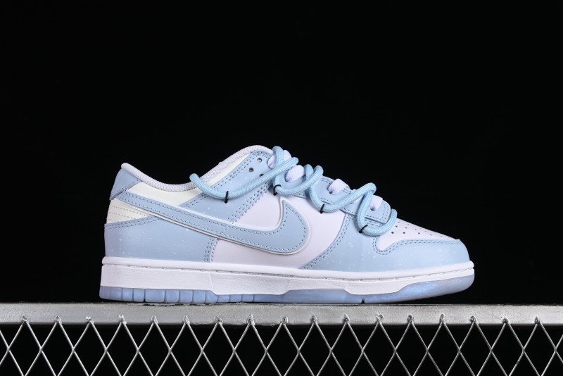 Nike Dunk Low SB Casual Sneakers in Light Blue with Sea Salt Lime Accents - FJ7743-194