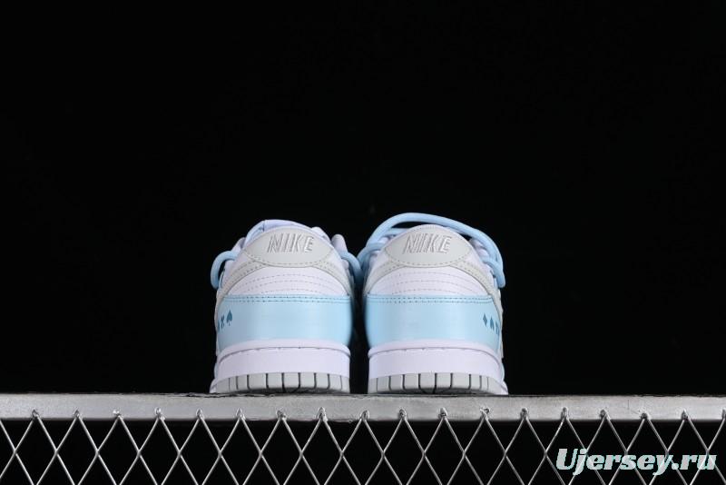 Nike Dunk Low SB Hearts Playing Cards Graffiti North Carolina Blue Casual Skate Shoes - DV0831-101