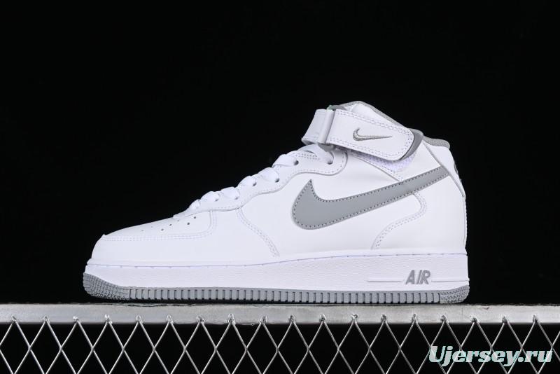 Nike Air Force 1 '07 Mid Casual Sneakers in White-Grey - DV0806-100