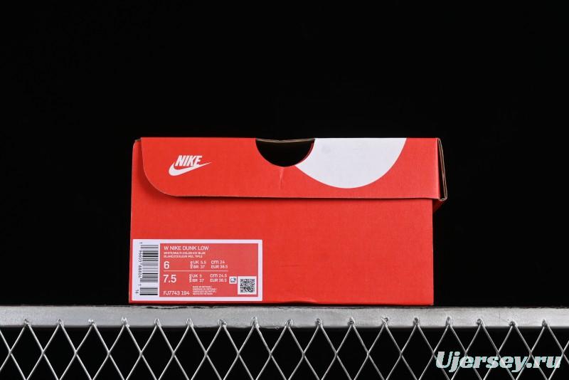 Nike Dunk Low SB Casual Sneakers in Light Blue with Sea Salt Lime Accents - FJ7743-194