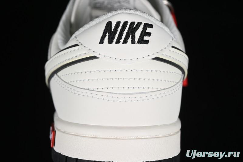 Nike SB Dunk Low Supreme Collaboration - Beige Black Mini Swoosh Anniversary High-End Custom Low-Top Casual Skate Shoes - DJ2024-006