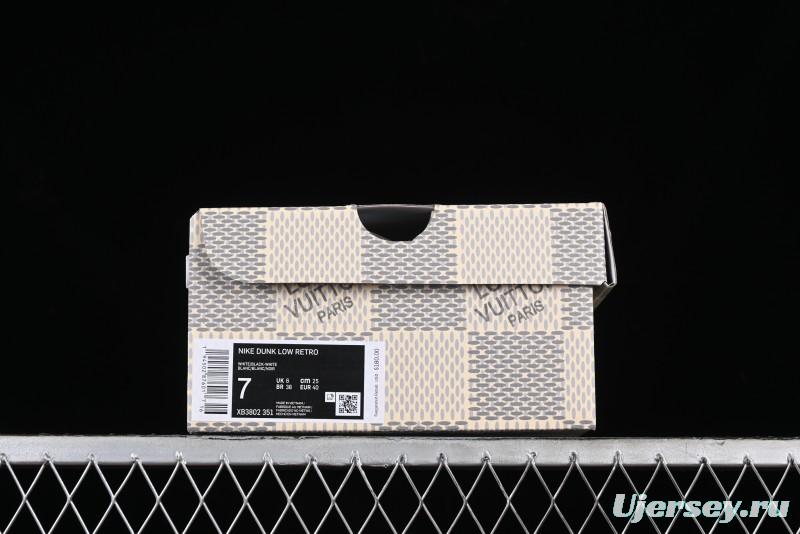 Nike SB Dunk Low LV Collaboration - Black Denim Anniversary High-End Custom Low-Top Casual Skate Shoes - XB3802-351
