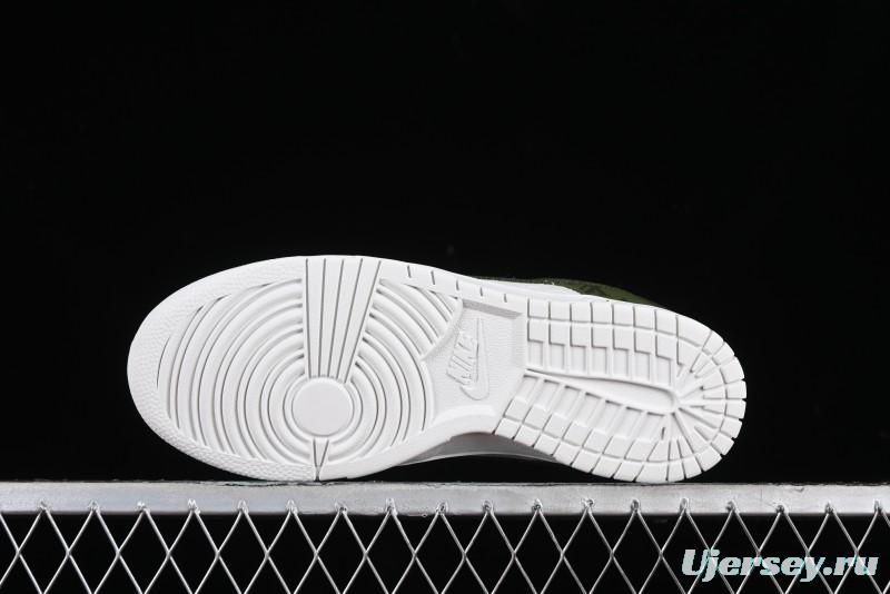 Nike SB Dunk Low LV Collaboration - Embroidered White Green Print Anniversary High-End Custom Low-Top Casual Sneakers - DQ1098-362