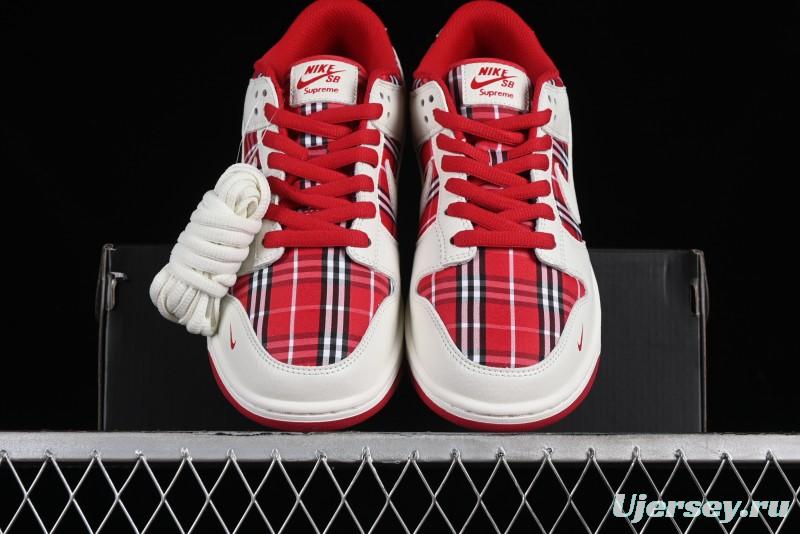 Nike SB Dunk Low Supreme - Plaid Colorway Low-Top Casual Skateboarding Shoes - SU1853-512
