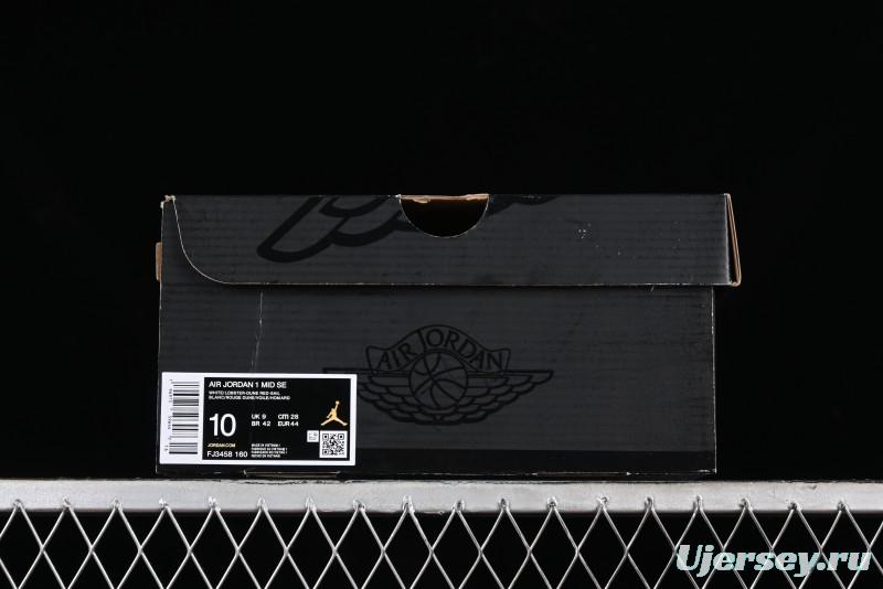 Nike Air Jordan 1 Mid Basketball Shoes in White/Orange/Red - FJ3458-160