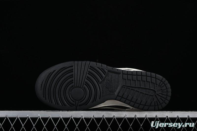 Nike SB Dunk Low Hermes Collaboration - Beige Swoosh Anniversary High-End Custom Low-Top Casual Skate Shoes - XD6188-038