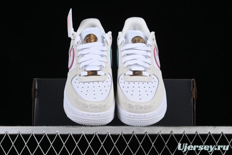 Nike Air Force 1 '07 Low Grey White Pink Casual Sneakers - HM3694-011