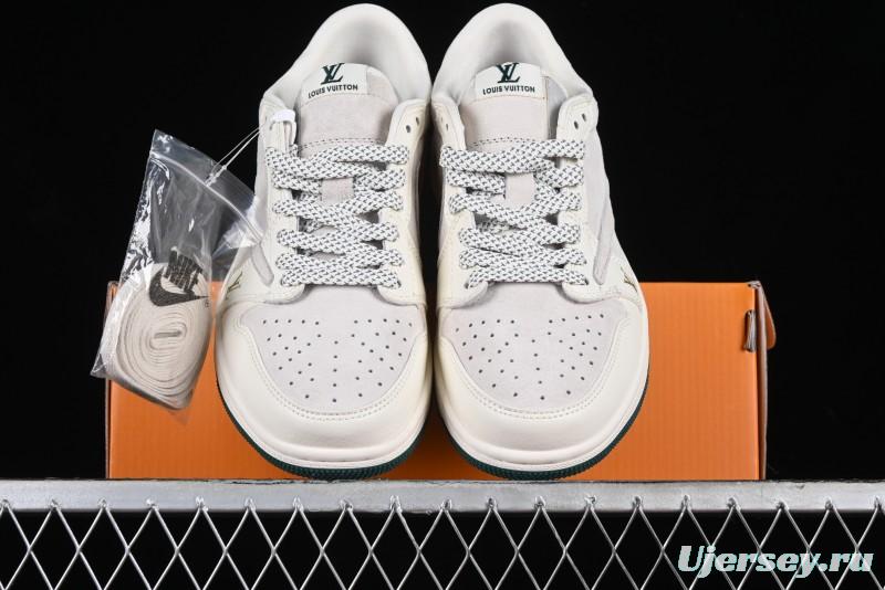 Nike Travis Scott x Fragment Design x Air Jordan 1 Low OG SP AJ1 LV Beige Grey Low-top Casual Sneakers - LJ5188-005