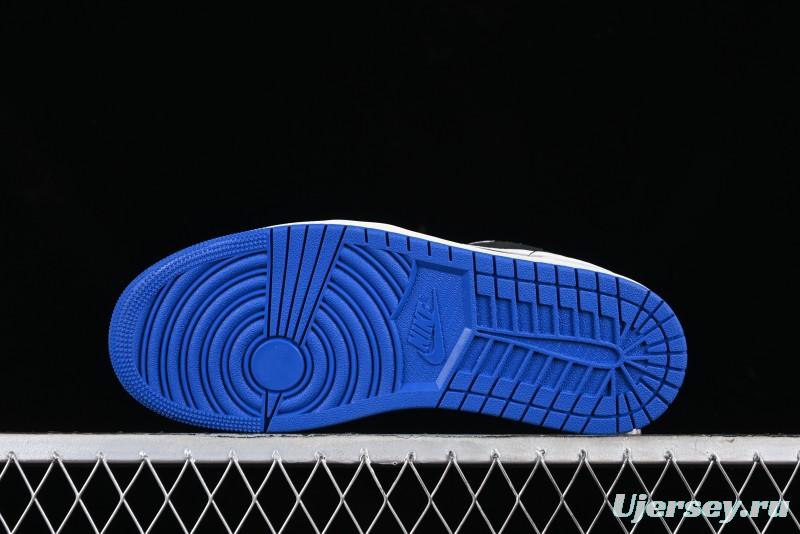 Nike Air Jordan 1 Low "Quai 54" Casual Sneakers in White Black Blue - HQ0764-001