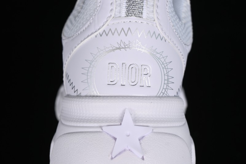 Dior Chrono Round Toe Lace-Up Lifestyle Casual Running Shoes - 10W WHITE