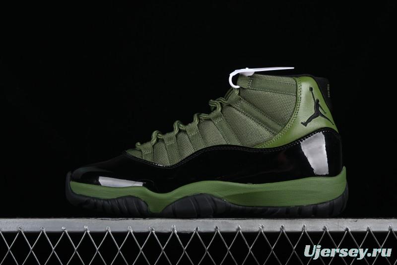 Nike Air Jordan 11 Retro High Top Basketball Shoes in Black Green - CT8012-300